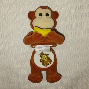 Monkey Pendant in Velour Monkey Hinged Gift Keepsake Box